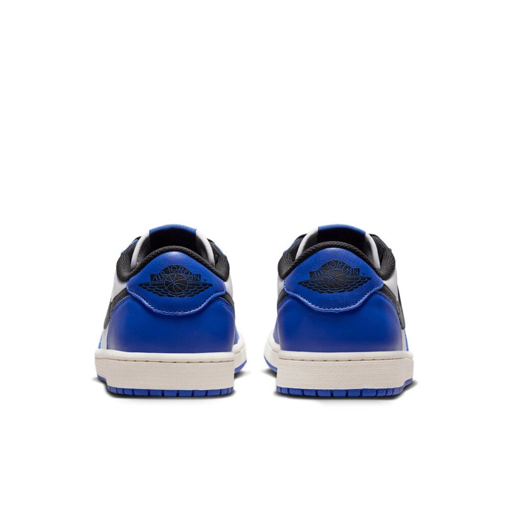 Jordan Mens 1 Retro Low OG Sneakers Color White/Black/Game Royal - Picture 5 of 6